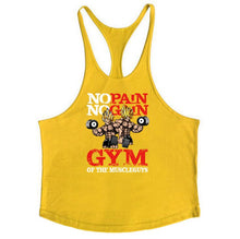 Load image into Gallery viewer, Bodybuilding Stringer Tank Tops Men Anime funny summer Tops No Pain No Gain vest Fitness clothing Cotton gym singlets