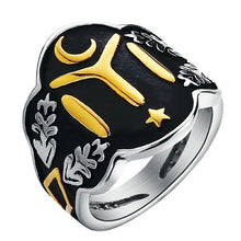 Load image into Gallery viewer, Silver Kayi Obasi Flag Ottoman Empire Stainless Steel Mens Ring Ottomans Seal Kayi Ertugrul Men Ring Jewelry Anillo Hombr
