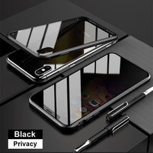Load image into Gallery viewer, Tongdaytech Magnetic Tempered Glass Privacy Metal Phone Case Coque 360 Magnet Cover For Iphone SE2 XR XS  11 Pro MAX 8 7 6 Plus