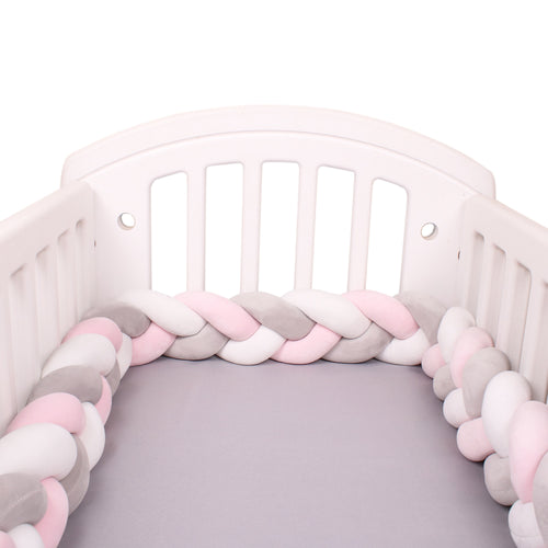1M/2M/3M/4M Length Newborn Baby Bed Bumper Pure Weaving Plush Knot Crib Bumper Kids Bed Baby Cot Protector Baby Room Decor
