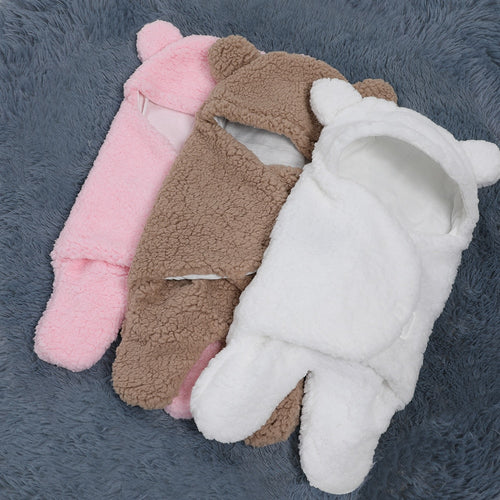 0-6 Months Autumn Baby Sleeping Bag Envelope For Newborn Baby Winter Swaddle Blanket Wrap Cute Sleeping Bags Solid Baby Bedding