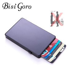 Load image into Gallery viewer, BISI GORO Anti-theft Aluminum Single Box Smart Wallet Slim RFID Fashion Clutch Pop-up Push Button Card Holder New Name Card Case