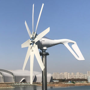 China Factory 1000W 24V Wind Turbine with 8 Blades MPPT Controller Small Wind Turbine for Home Use Low Noise High Efficiency