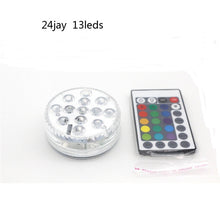 Load image into Gallery viewer, Swimming pool lights with remote control RGB dive light durable LED bulb portable underwater night light battery 3/10/13 leds