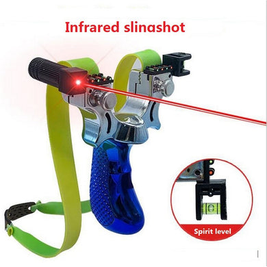 98K Infrared Laser Slingshot with Flat Rubber Band High Precision Aiming Slingshot Shooting Catapult Outdoor Sports Sling Shot