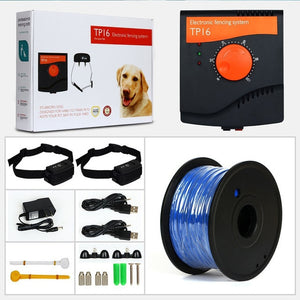TP16 Pet Dog Electric Fence System Rechargeable Waterproof Shock Adjustable Dog Training Collar Electronic Pet Fencing System