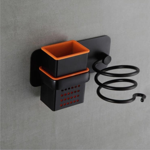 Aluminum Wall Mounted Hair Dryer Rack Organizer Hairdryer Straightener Holder Set Bathroom Shelf For Washroom Supplies