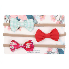 Load image into Gallery viewer, 3pcs/lot Cute Bow Baby Headband for Girl Nylon Head Bands Turban Newborn Headbands Hairbands for Kids Baby Hair Accessories