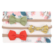 Load image into Gallery viewer, 3pcs/lot Cute Bow Baby Headband for Girl Nylon Head Bands Turban Newborn Headbands Hairbands for Kids Baby Hair Accessories
