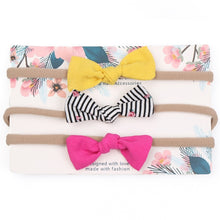 Load image into Gallery viewer, 3pcs/lot Cute Bow Baby Headband for Girl Nylon Head Bands Turban Newborn Headbands Hairbands for Kids Baby Hair Accessories