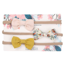 Load image into Gallery viewer, 3pcs/lot Cute Bow Baby Headband for Girl Nylon Head Bands Turban Newborn Headbands Hairbands for Kids Baby Hair Accessories