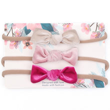Load image into Gallery viewer, 3pcs/lot Cute Bow Baby Headband for Girl Nylon Head Bands Turban Newborn Headbands Hairbands for Kids Baby Hair Accessories