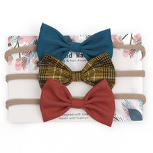 Load image into Gallery viewer, 3pcs/lot Cute Bow Baby Headband for Girl Nylon Head Bands Turban Newborn Headbands Hairbands for Kids Baby Hair Accessories