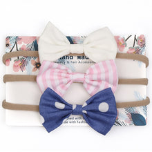 Load image into Gallery viewer, 3pcs/lot Cute Bow Baby Headband for Girl Nylon Head Bands Turban Newborn Headbands Hairbands for Kids Baby Hair Accessories