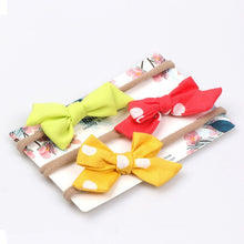 Load image into Gallery viewer, 3pcs/lot Cute Bow Baby Headband for Girl Nylon Head Bands Turban Newborn Headbands Hairbands for Kids Baby Hair Accessories