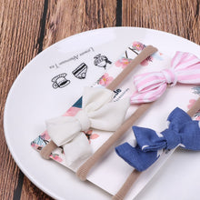Load image into Gallery viewer, 3pcs/lot Cute Bow Baby Headband for Girl Nylon Head Bands Turban Newborn Headbands Hairbands for Kids Baby Hair Accessories