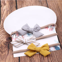 Load image into Gallery viewer, 3pcs/lot Cute Bow Baby Headband for Girl Nylon Head Bands Turban Newborn Headbands Hairbands for Kids Baby Hair Accessories