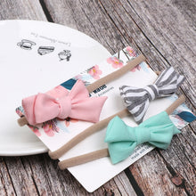Load image into Gallery viewer, 3pcs/lot Cute Bow Baby Headband for Girl Nylon Head Bands Turban Newborn Headbands Hairbands for Kids Baby Hair Accessories