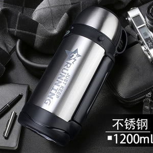 Pinkah Thermos 1.2L 1.5L 1.9L Large Capacity Over 48H Insulation Vacuum Kettle With Shoulder Strap Outdoor with Handle Water Pot