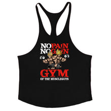 Load image into Gallery viewer, Bodybuilding Stringer Tank Tops Men Anime funny summer Tops No Pain No Gain vest Fitness clothing Cotton gym singlets
