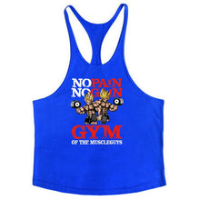 Load image into Gallery viewer, Bodybuilding Stringer Tank Tops Men Anime funny summer Tops No Pain No Gain vest Fitness clothing Cotton gym singlets