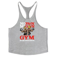 Load image into Gallery viewer, Bodybuilding Stringer Tank Tops Men Anime funny summer Tops No Pain No Gain vest Fitness clothing Cotton gym singlets