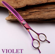 Load image into Gallery viewer, Fenice high-end 7.0 inch professional dog grooming scissors curved thinning shears for dogs &amp; cats animal hair tijeras tesoura