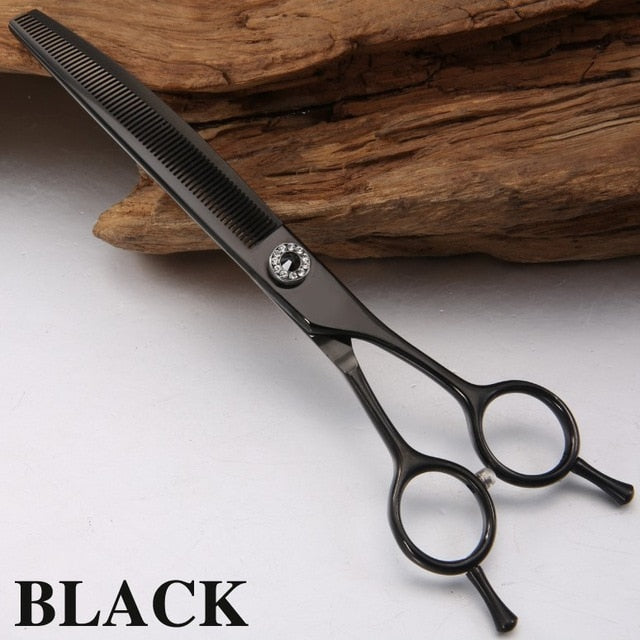 Fenice high-end 7.0 inch professional dog grooming scissors curved thinning shears for dogs & cats animal hair tijeras tesoura