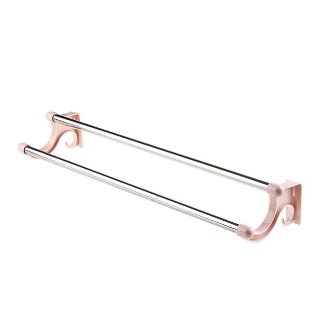 Bathroom Stainless Steel Towel Racks Holder Shelf Bath Organizer Toilet Kitchen Washroom Seamless Sticker Wall Mounted Rack