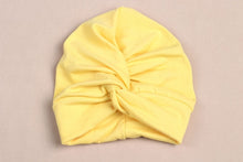 Load image into Gallery viewer, Cute Cotton Blend Baby Turban Hat Newborn Beanie Caps Kids Girls Headwear Infant Toddler Shower Hat Birthday Gift Photo Props