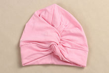 Load image into Gallery viewer, Cute Cotton Blend Baby Turban Hat Newborn Beanie Caps Kids Girls Headwear Infant Toddler Shower Hat Birthday Gift Photo Props