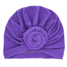 Load image into Gallery viewer, Cute Cotton Blend Baby Turban Hat Newborn Beanie Caps Kids Girls Headwear Infant Toddler Shower Hat Birthday Gift Photo Props