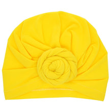 Load image into Gallery viewer, Cute Cotton Blend Baby Turban Hat Newborn Beanie Caps Kids Girls Headwear Infant Toddler Shower Hat Birthday Gift Photo Props