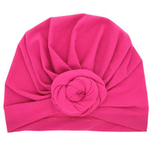 Load image into Gallery viewer, Cute Cotton Blend Baby Turban Hat Newborn Beanie Caps Kids Girls Headwear Infant Toddler Shower Hat Birthday Gift Photo Props