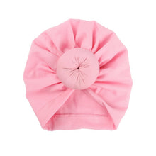 Load image into Gallery viewer, Cute Cotton Blend Baby Turban Hat Newborn Beanie Caps Kids Girls Headwear Infant Toddler Shower Hat Birthday Gift Photo Props