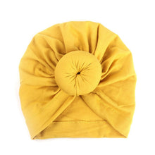 Load image into Gallery viewer, Cute Cotton Blend Baby Turban Hat Newborn Beanie Caps Kids Girls Headwear Infant Toddler Shower Hat Birthday Gift Photo Props