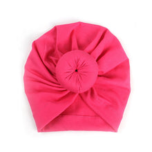 Load image into Gallery viewer, Cute Cotton Blend Baby Turban Hat Newborn Beanie Caps Kids Girls Headwear Infant Toddler Shower Hat Birthday Gift Photo Props