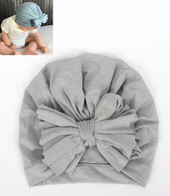Load image into Gallery viewer, Cute Cotton Blend Baby Turban Hat Newborn Beanie Caps Kids Girls Headwear Infant Toddler Shower Hat Birthday Gift Photo Props