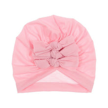 Load image into Gallery viewer, Cute Cotton Blend Baby Turban Hat Newborn Beanie Caps Kids Girls Headwear Infant Toddler Shower Hat Birthday Gift Photo Props