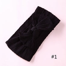 Load image into Gallery viewer, 1PCS New Braid Nylon Bow Headbands,Cable Knit Solid Wide Nylon Headbands Turban, Baby Girls Head Wrap Hair Accessories 27 colors