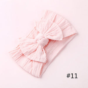 1PCS New Braid Nylon Bow Headbands,Cable Knit Solid Wide Nylon Headbands Turban, Baby Girls Head Wrap Hair Accessories 27 colors
