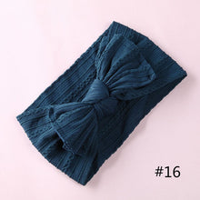 Load image into Gallery viewer, 1PCS New Braid Nylon Bow Headbands,Cable Knit Solid Wide Nylon Headbands Turban, Baby Girls Head Wrap Hair Accessories 27 colors