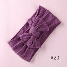 Load image into Gallery viewer, 1PCS New Braid Nylon Bow Headbands,Cable Knit Solid Wide Nylon Headbands Turban, Baby Girls Head Wrap Hair Accessories 27 colors