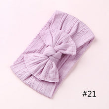 Load image into Gallery viewer, 1PCS New Braid Nylon Bow Headbands,Cable Knit Solid Wide Nylon Headbands Turban, Baby Girls Head Wrap Hair Accessories 27 colors