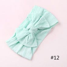 Load image into Gallery viewer, 1PCS New Braid Nylon Bow Headbands,Cable Knit Solid Wide Nylon Headbands Turban, Baby Girls Head Wrap Hair Accessories 27 colors