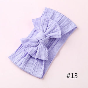 1PCS New Braid Nylon Bow Headbands,Cable Knit Solid Wide Nylon Headbands Turban, Baby Girls Head Wrap Hair Accessories 27 colors