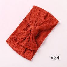 Load image into Gallery viewer, 1PCS New Braid Nylon Bow Headbands,Cable Knit Solid Wide Nylon Headbands Turban, Baby Girls Head Wrap Hair Accessories 27 colors