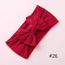 Load image into Gallery viewer, 1PCS New Braid Nylon Bow Headbands,Cable Knit Solid Wide Nylon Headbands Turban, Baby Girls Head Wrap Hair Accessories 27 colors
