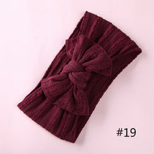 Load image into Gallery viewer, 1PCS New Braid Nylon Bow Headbands,Cable Knit Solid Wide Nylon Headbands Turban, Baby Girls Head Wrap Hair Accessories 27 colors