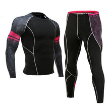 Load image into Gallery viewer, MMA Compression Tracksuit Men Demix Mens Sport Jogging Suit Rashgard Running Set Men Gym Clothing Men Fitness Workout Tight